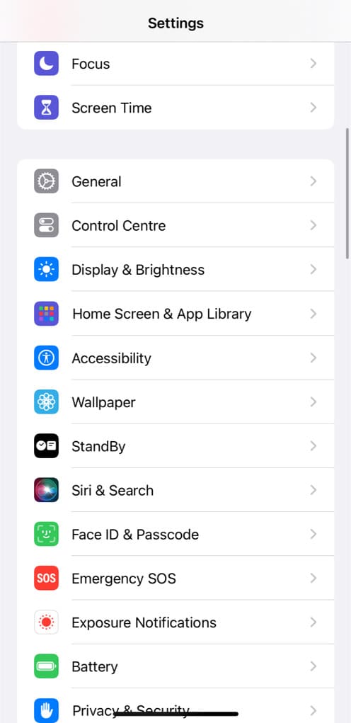Accessibility settings in iPhone