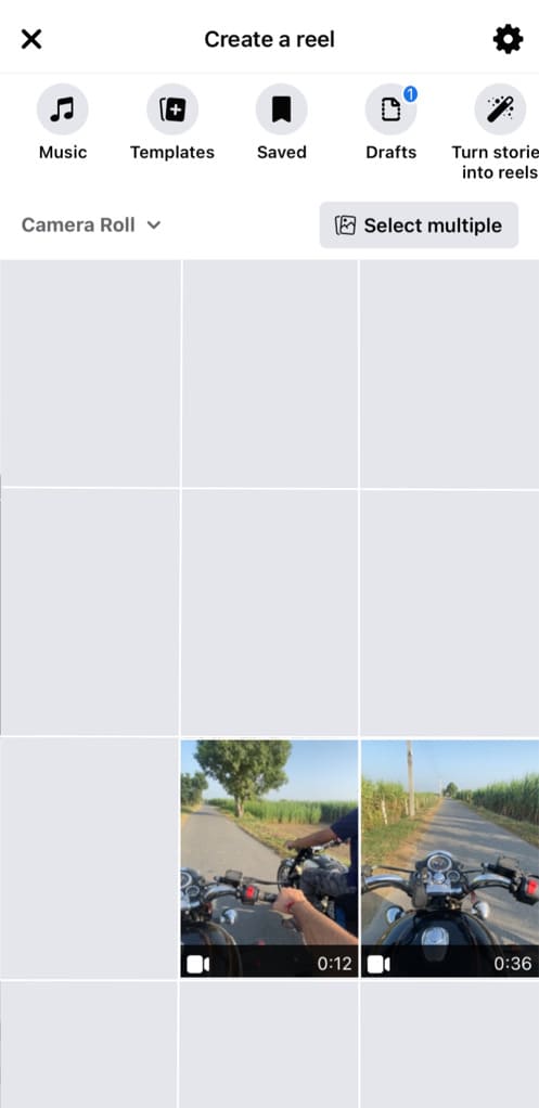 Select downloaded reel from Instagram