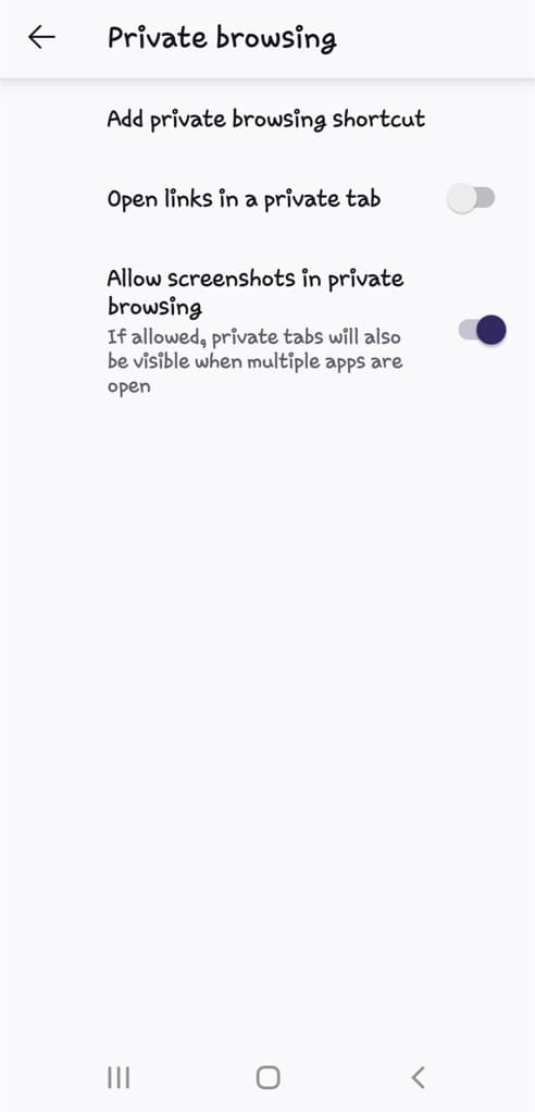 Allow screenshots in private browsing on Firefox
