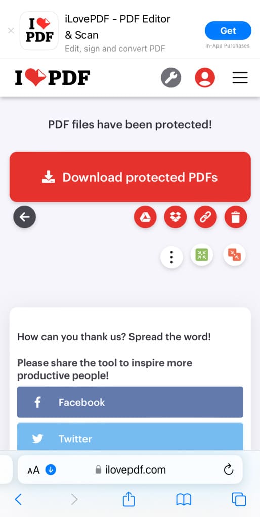 Download password protected PDF