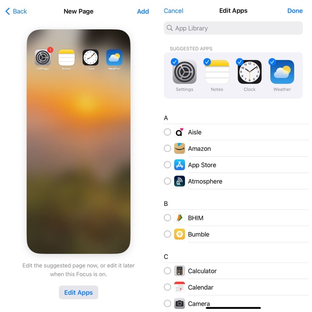 Hide apps with Focus mode on iPhone