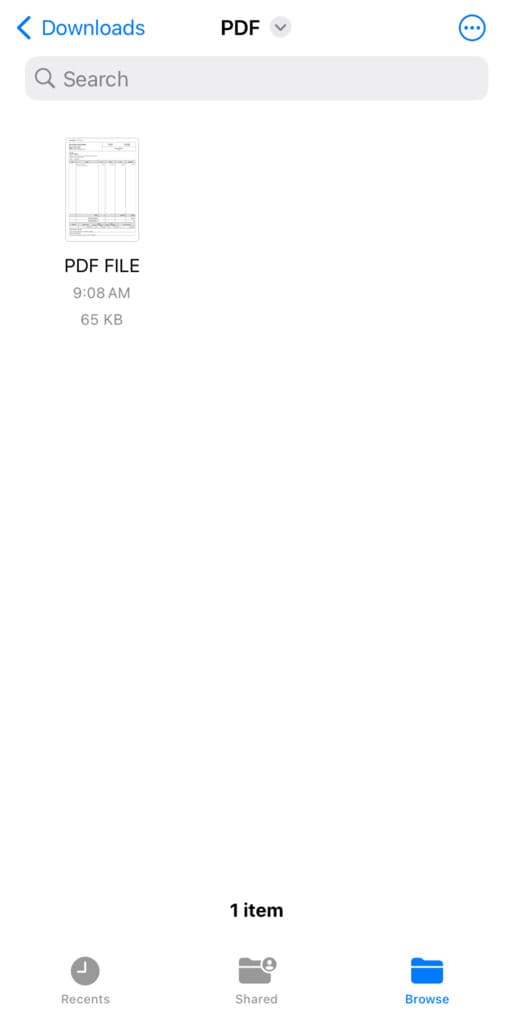 Open PDF in Files app