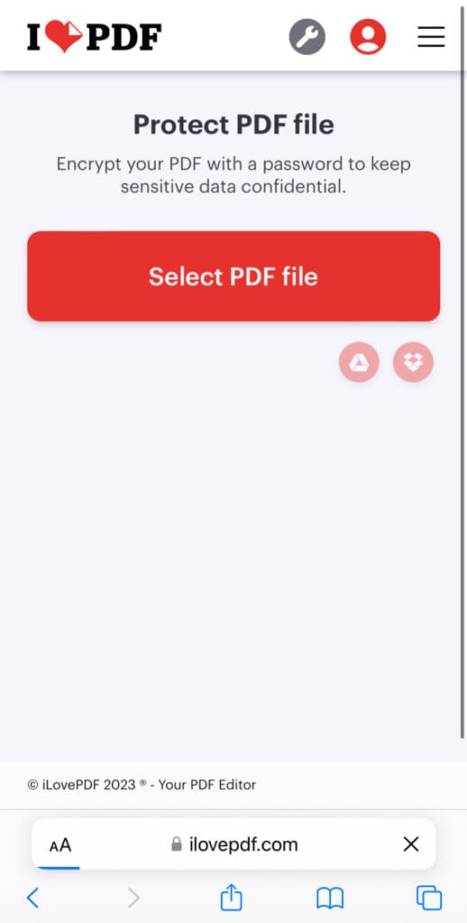 Upload PDF file to lock