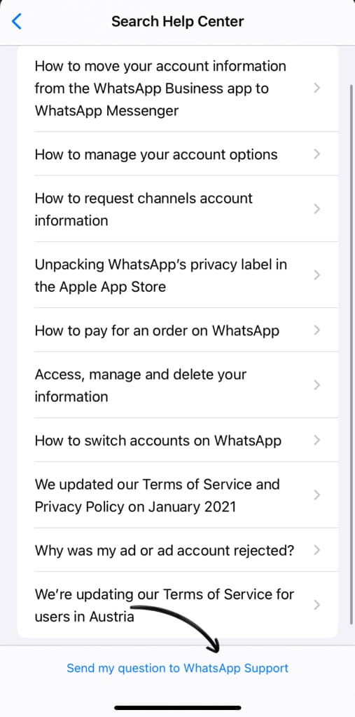 Send your account ban appeal request to WhatsApp support