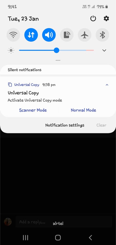 Activate universal copy in Normal Mode