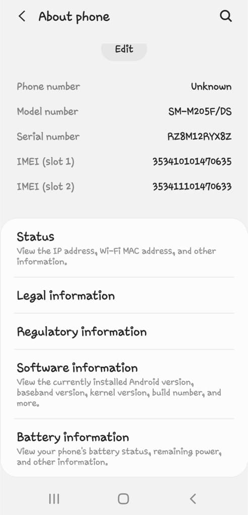 Battery information