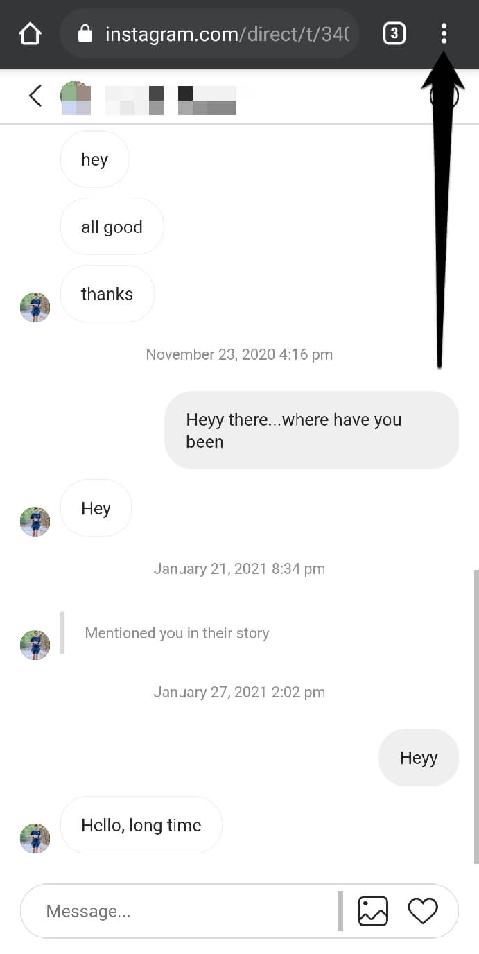 Instagram conversation