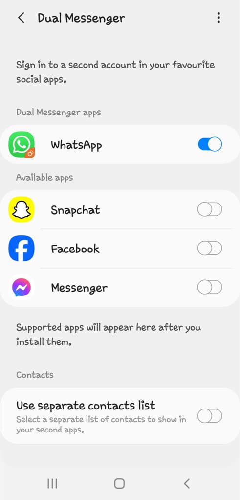 Install same app twice on Dual Messenger