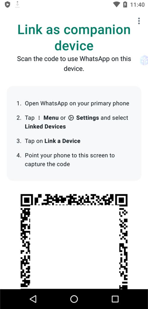 Login WhatsApp account with QR code