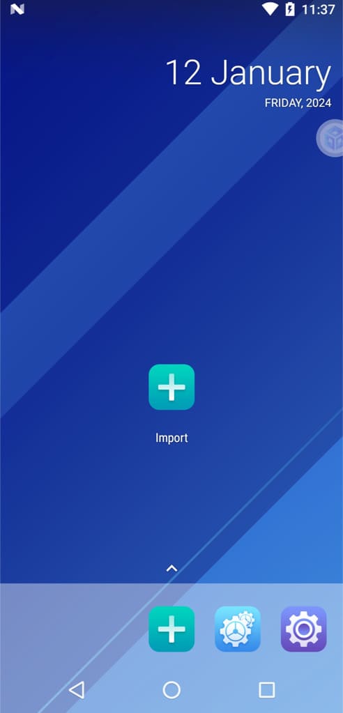 Virtual Android home screen