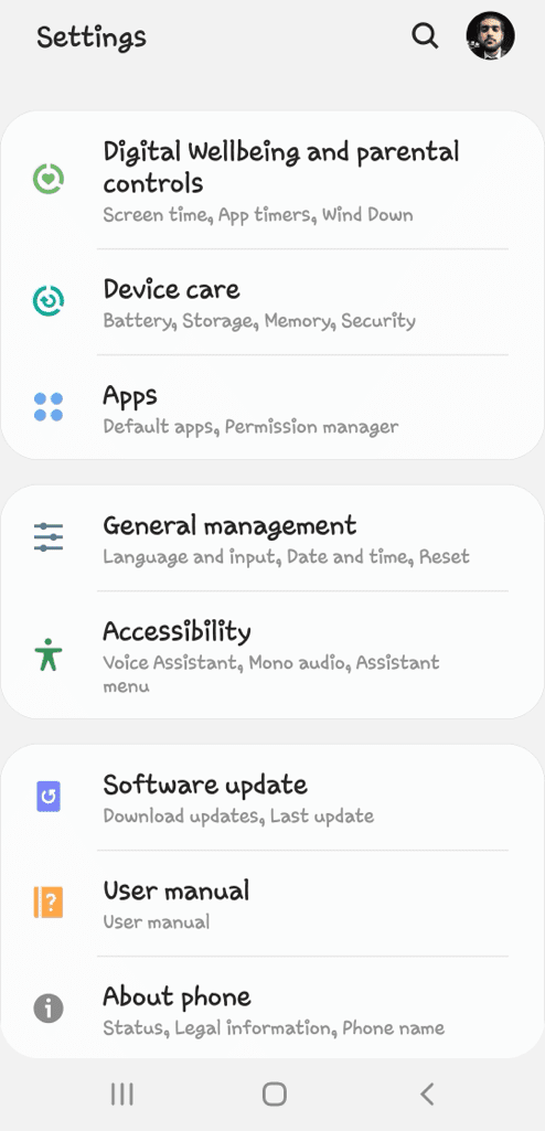 Apps in Android Settings