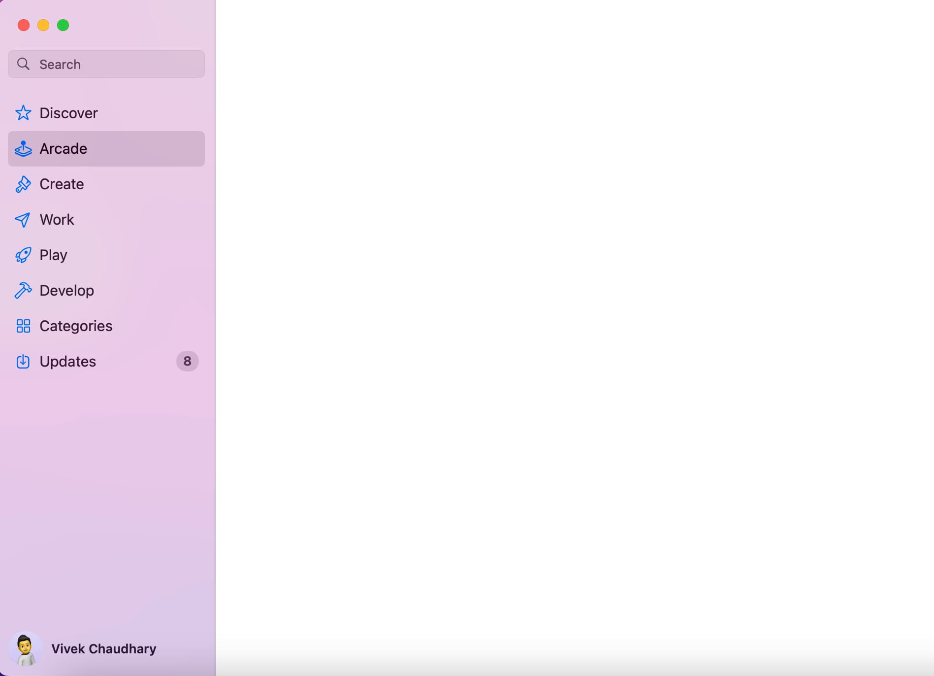 Tap profile name in App Store on MacBook