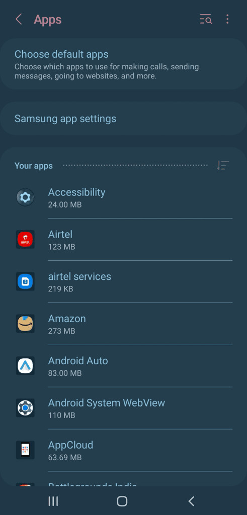 Tap three dots in Apps
