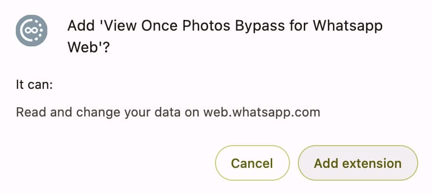 Confirm to add extension