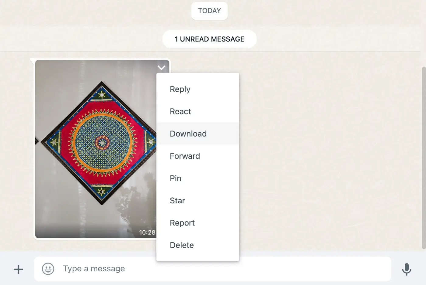 Download view once photo from WhatsApp Web
