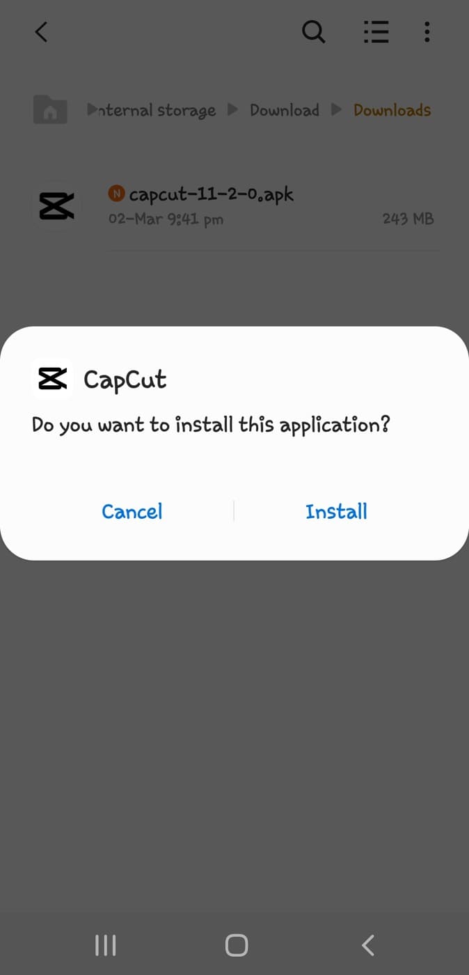 Install CapCut APK on Android