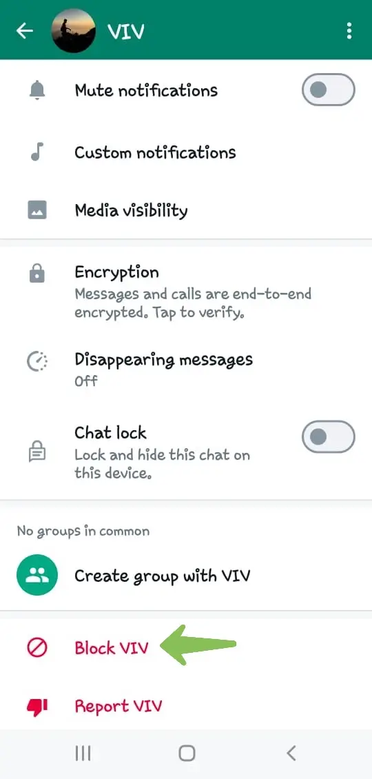 Block contact to prevent screenshot of WhatsApp status
