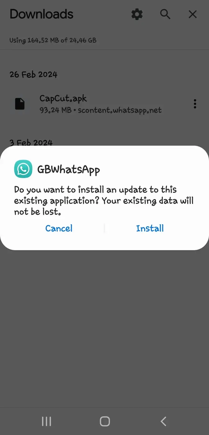 Install GBWhatsApp APK