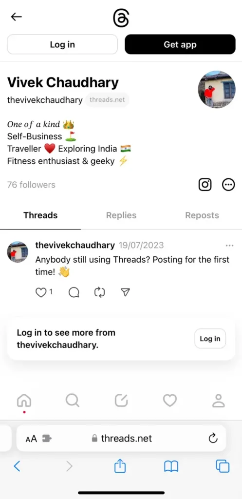 Check the person’s Threads account
