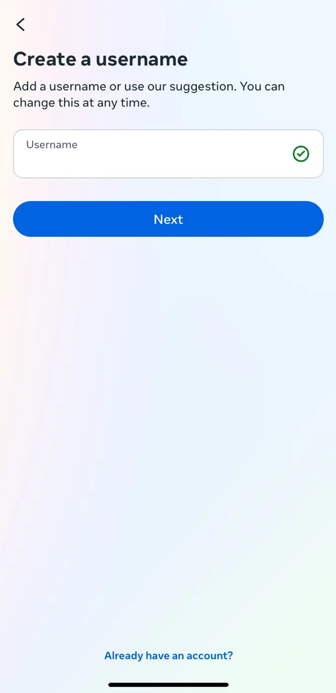 Create a username