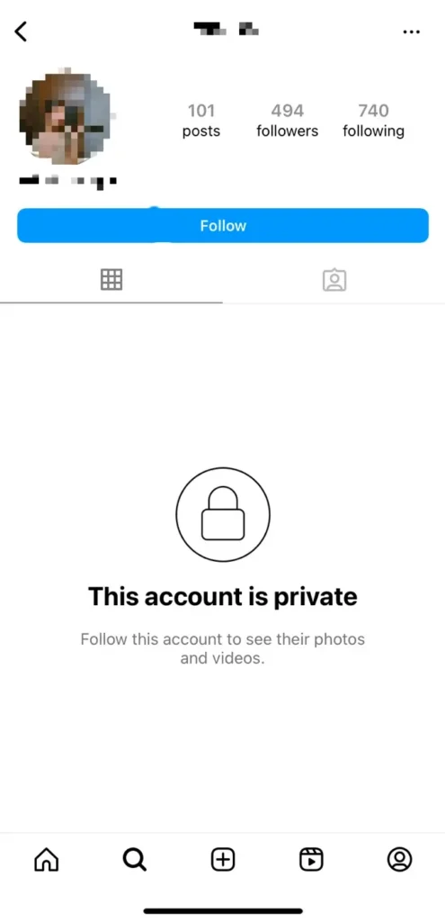 Follow private account to view its posts
