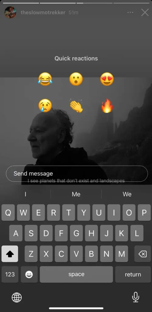 Send a message via story reply