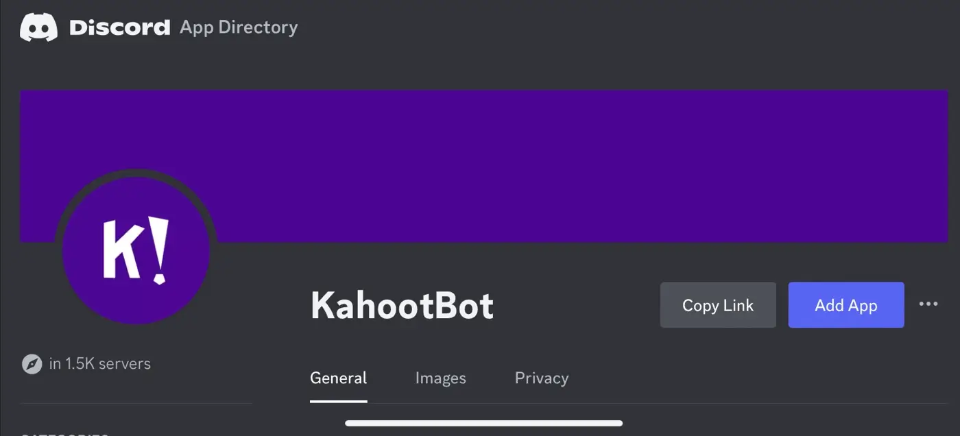 Kahoot game pin discord server
