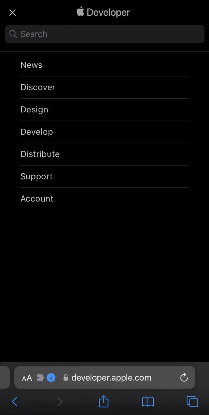 Apple Developer website