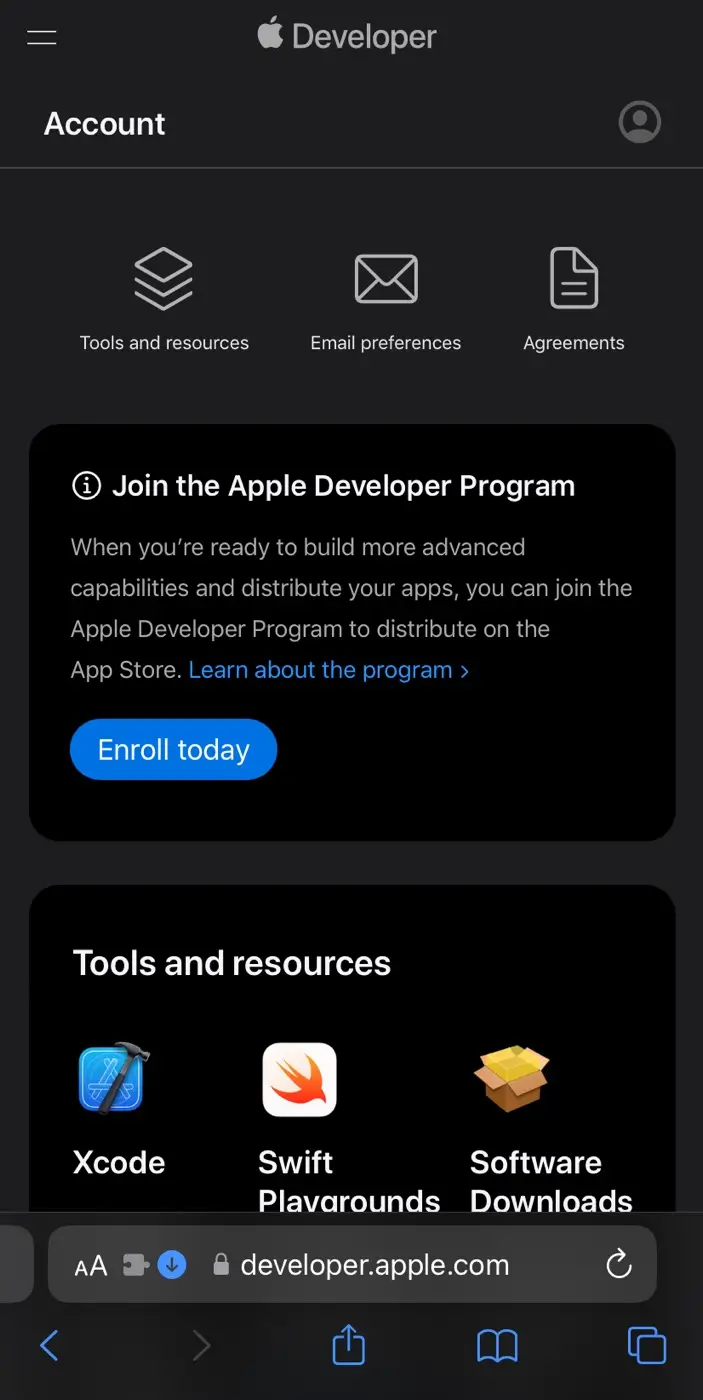 Enroll Apple Developer Program
