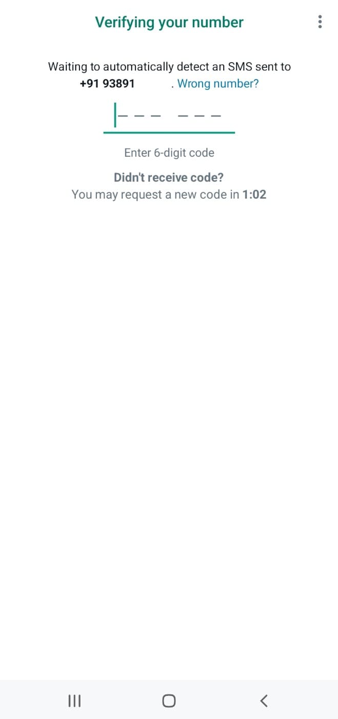 Verify phone number on WhatsApp