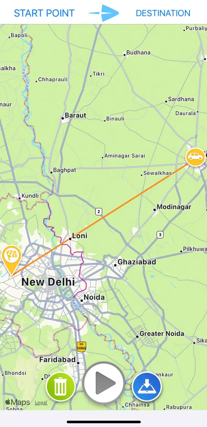 Choose destination location