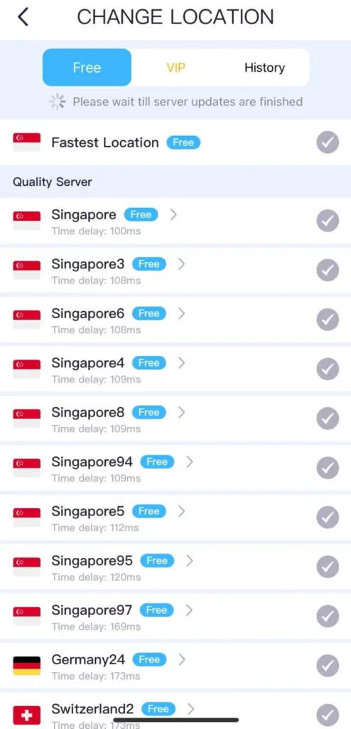 Choose faster server nearby
