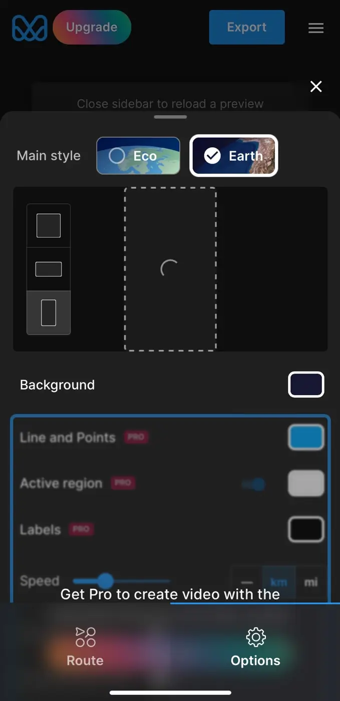 Customise map settings