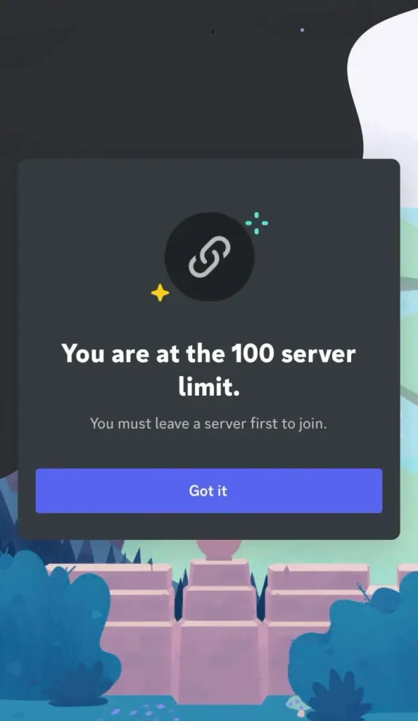 Discord server limit exceeded