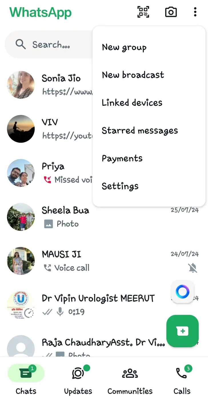 Go to Linked Devices on WhatsApp