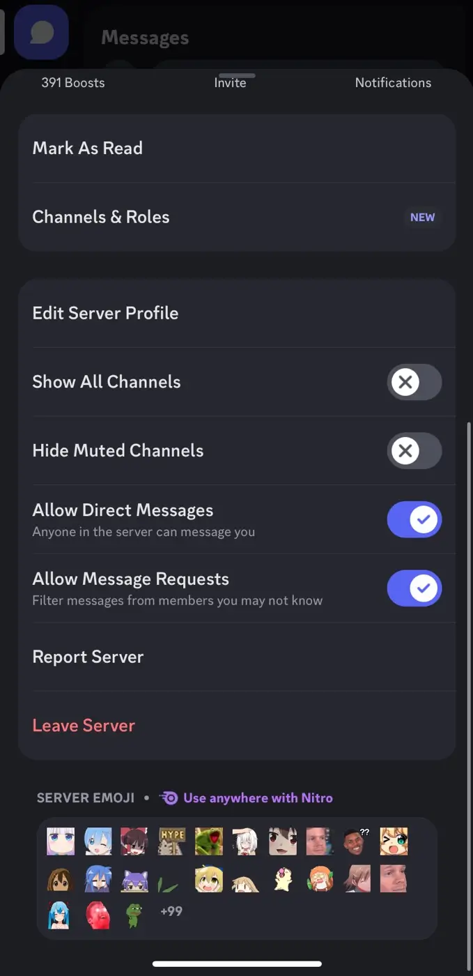 Leave Discord Server