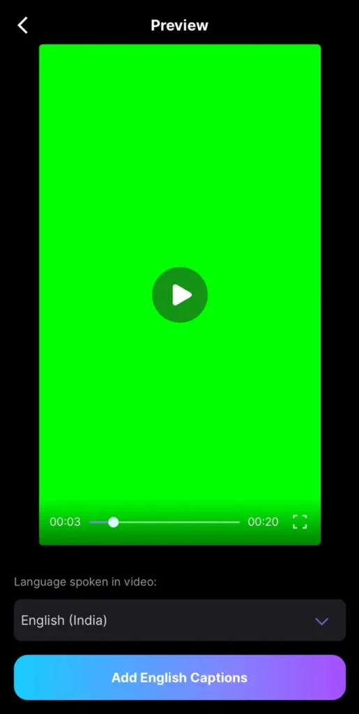 Select spoken language for captions