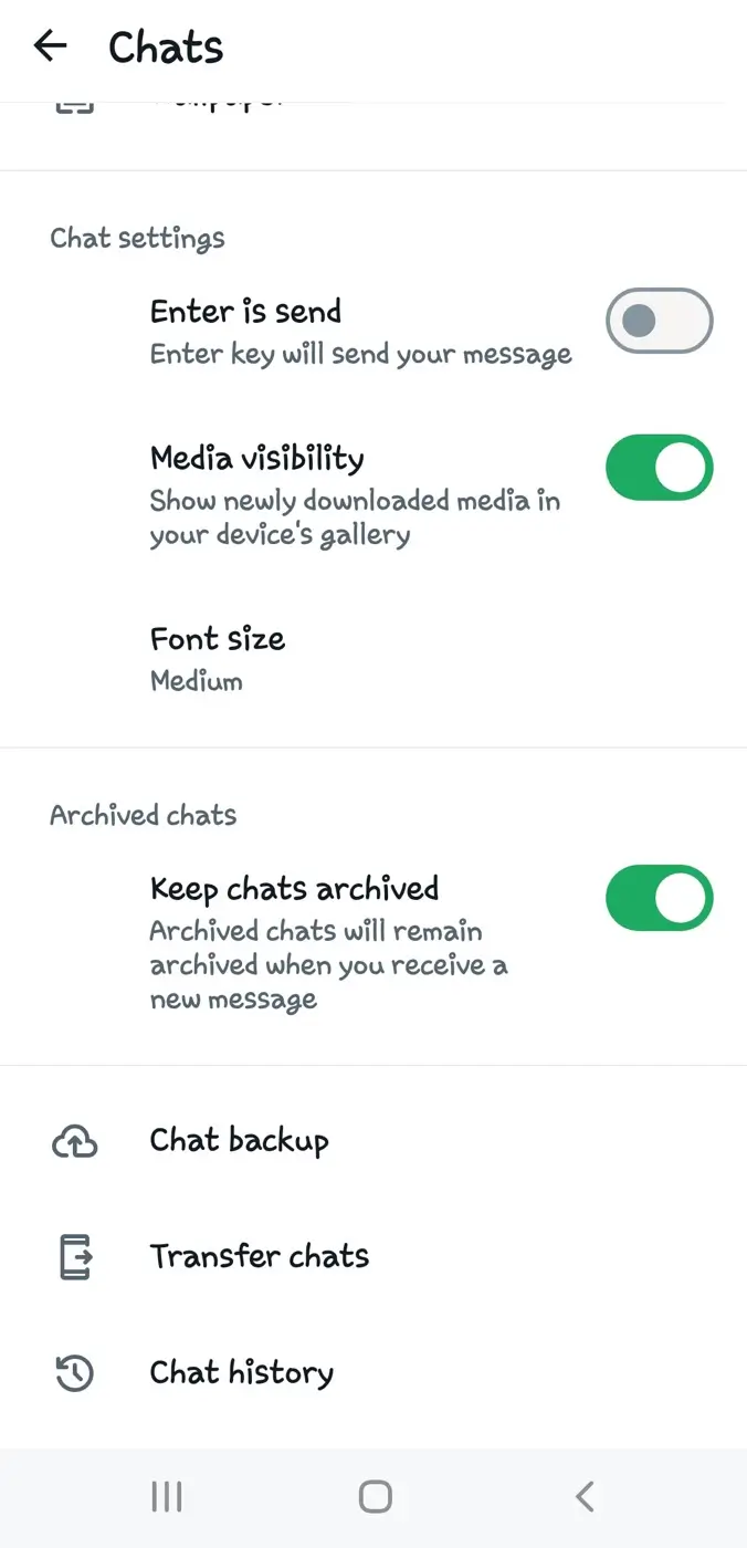 Transfer chats on WhatsApp