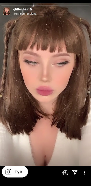 glitter hair filter on Instagram