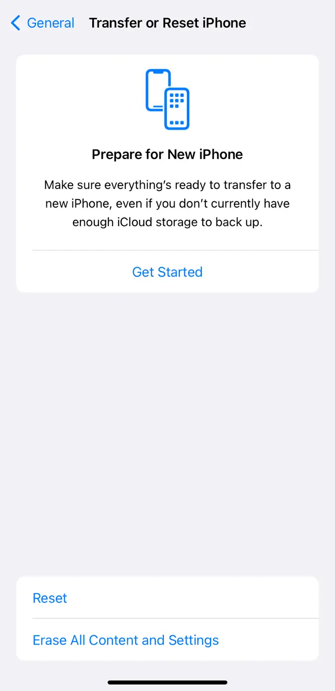 Factory reset your iPhone